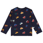 Boys Navy Blue Long Sleeve Top, 1, hi-res