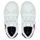 Boys White Logo Trainers, 1, hi-res