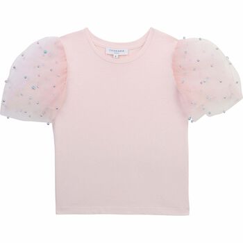 Girls Pink Embellished Top