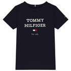 Boys Navy Blue  Logo T-Shirt, 2, hi-res