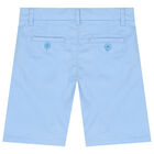 Boys Blue Cotton Twill Shorts, 5, hi-res