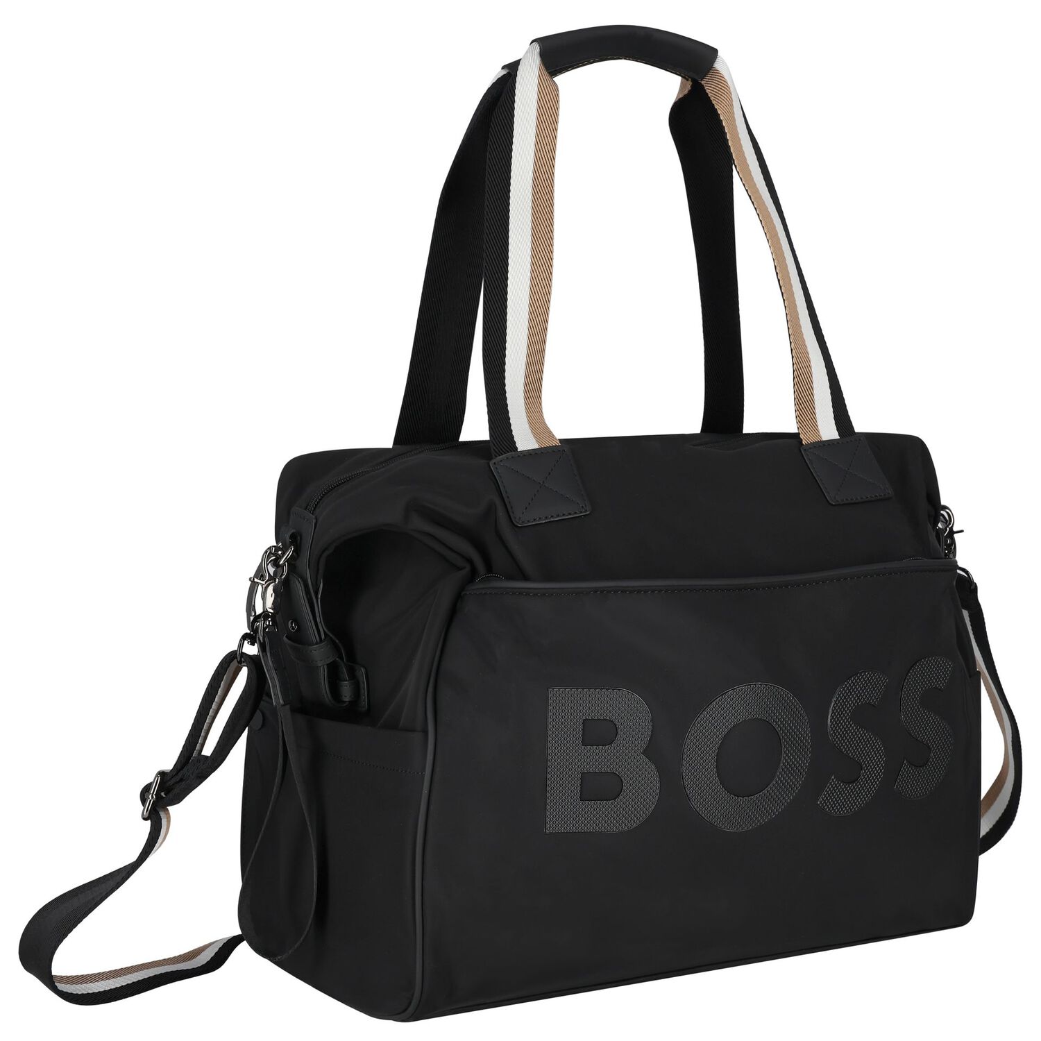 Black Logo Baby Changing Bag, 1, hi-res