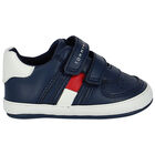 Baby Boys Navy Blue Logo Pre Walker Shoes, 1, hi-res