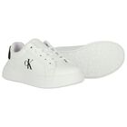 White & Black Logo Trainers, 1, hi-res