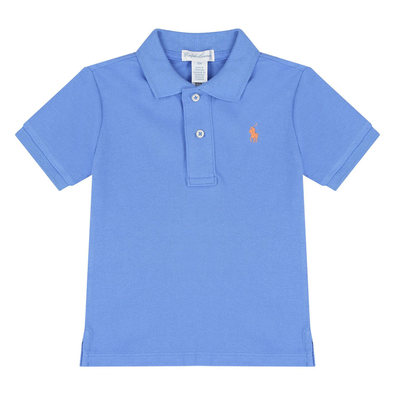 طقم شورت أولاد بالشعار باللون الأزرق والبرتقالي , 1, hi-res