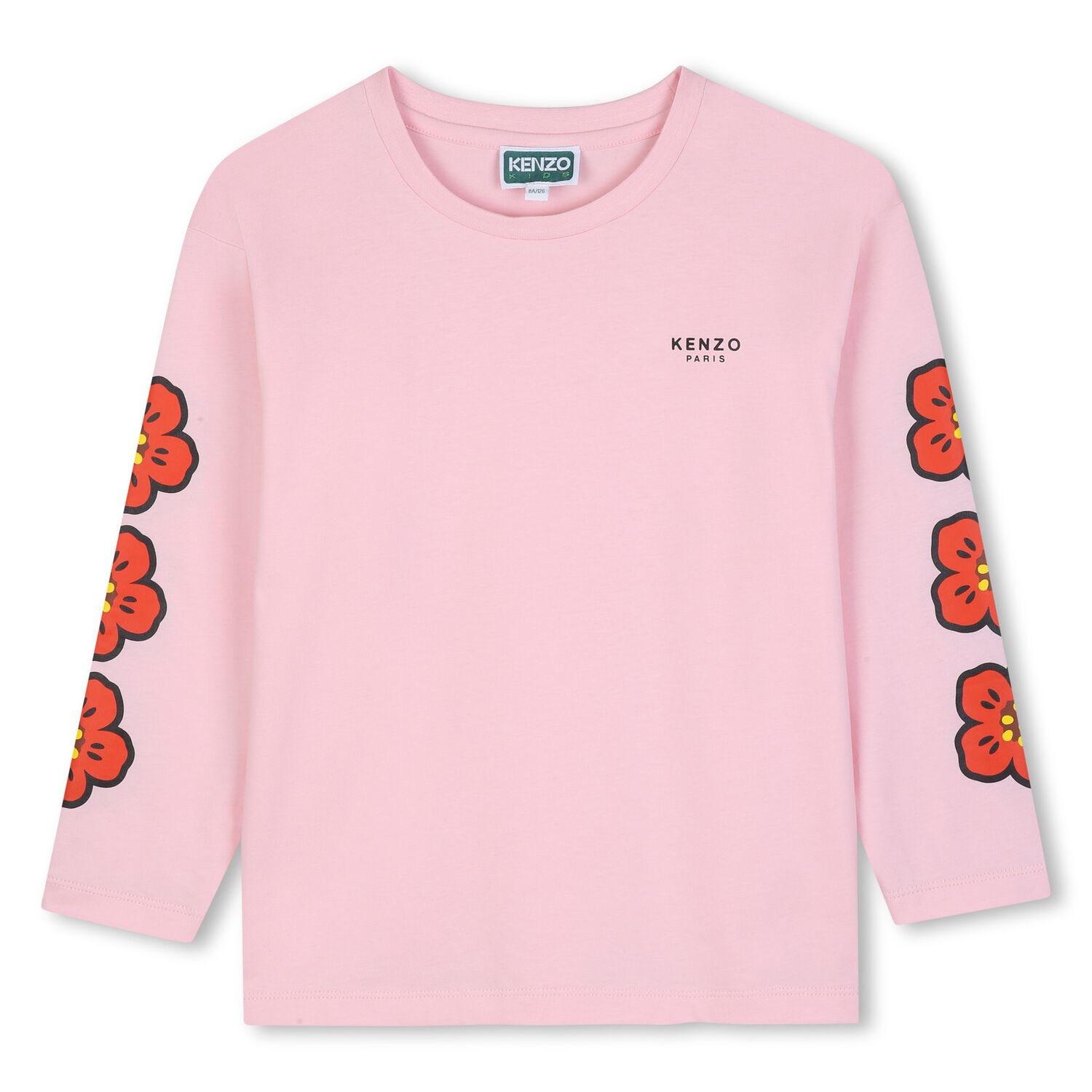 Girls Pink Boke Flower Long Sleeve Top, 2, hi-res
