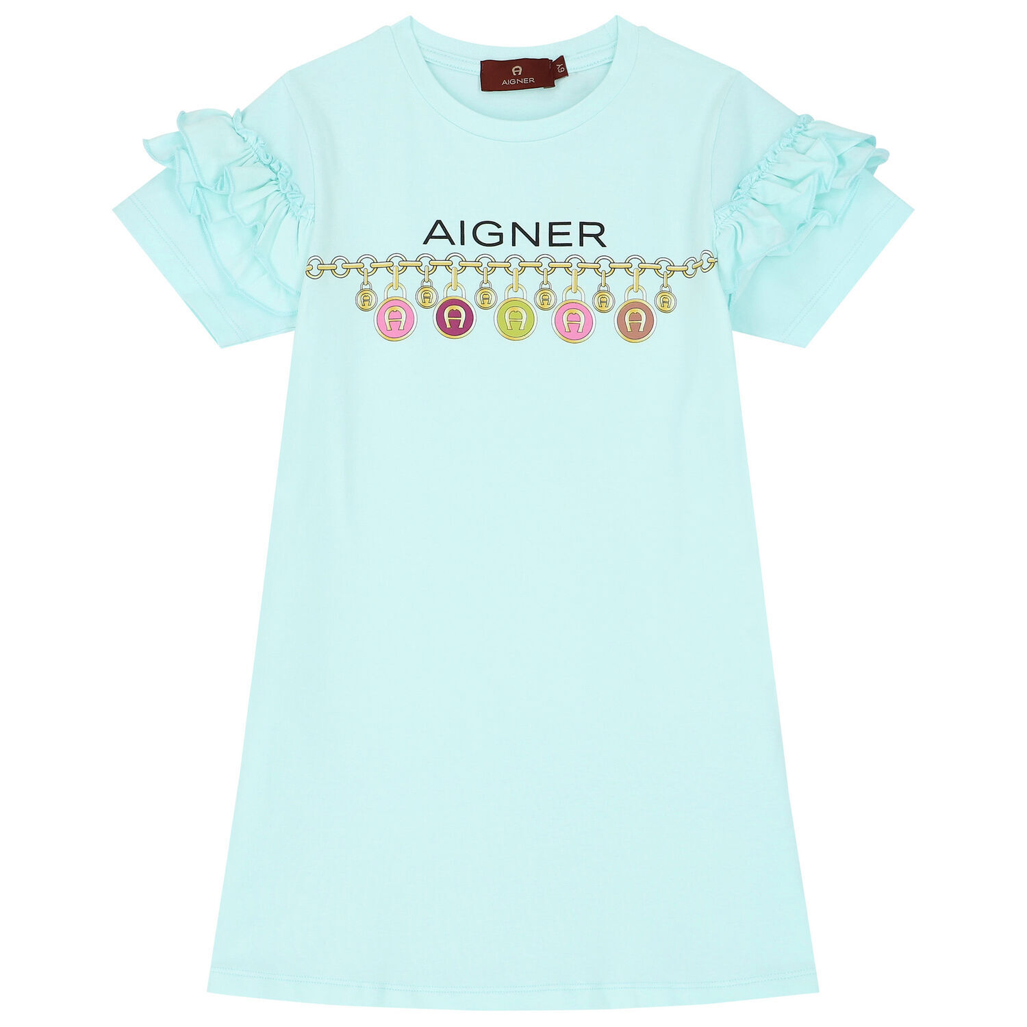 فستان بالشعار باللون الأزرق, 2, hi-res image number null