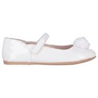 Girls White Flower Shoes, 1, hi-res