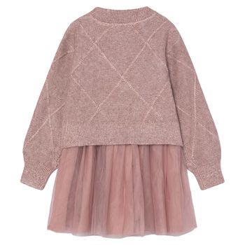 Girls Pink Tulle Dress Set