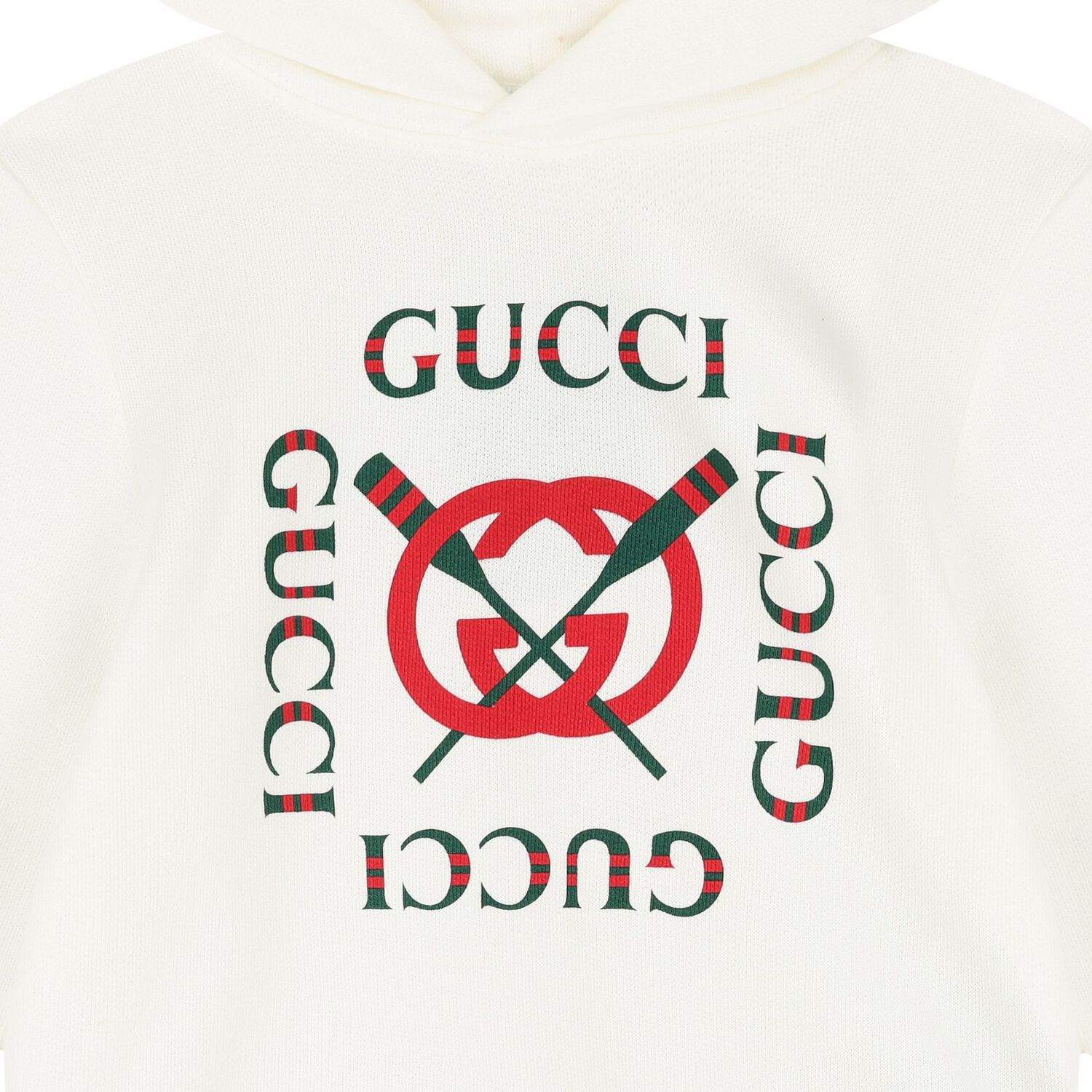 Ivory Cotton Logo Hooded Top, 1, hi-res