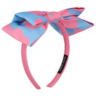 Girls Blue & Pink Floral Headband, 1, hi-res