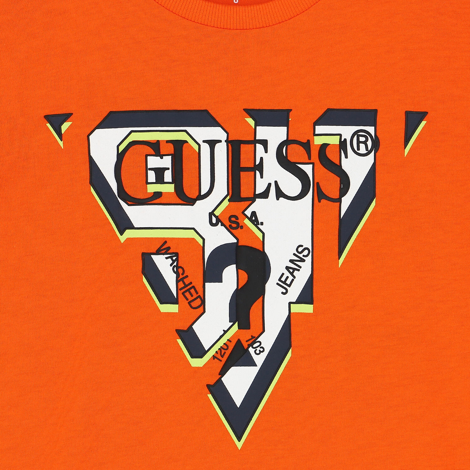 تيشيرت أولاد بالشعار باللون البرتقالى, 3, hi-res