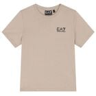 تيشيرت أولاد بالشعار باللون البيج, 1, hi-res