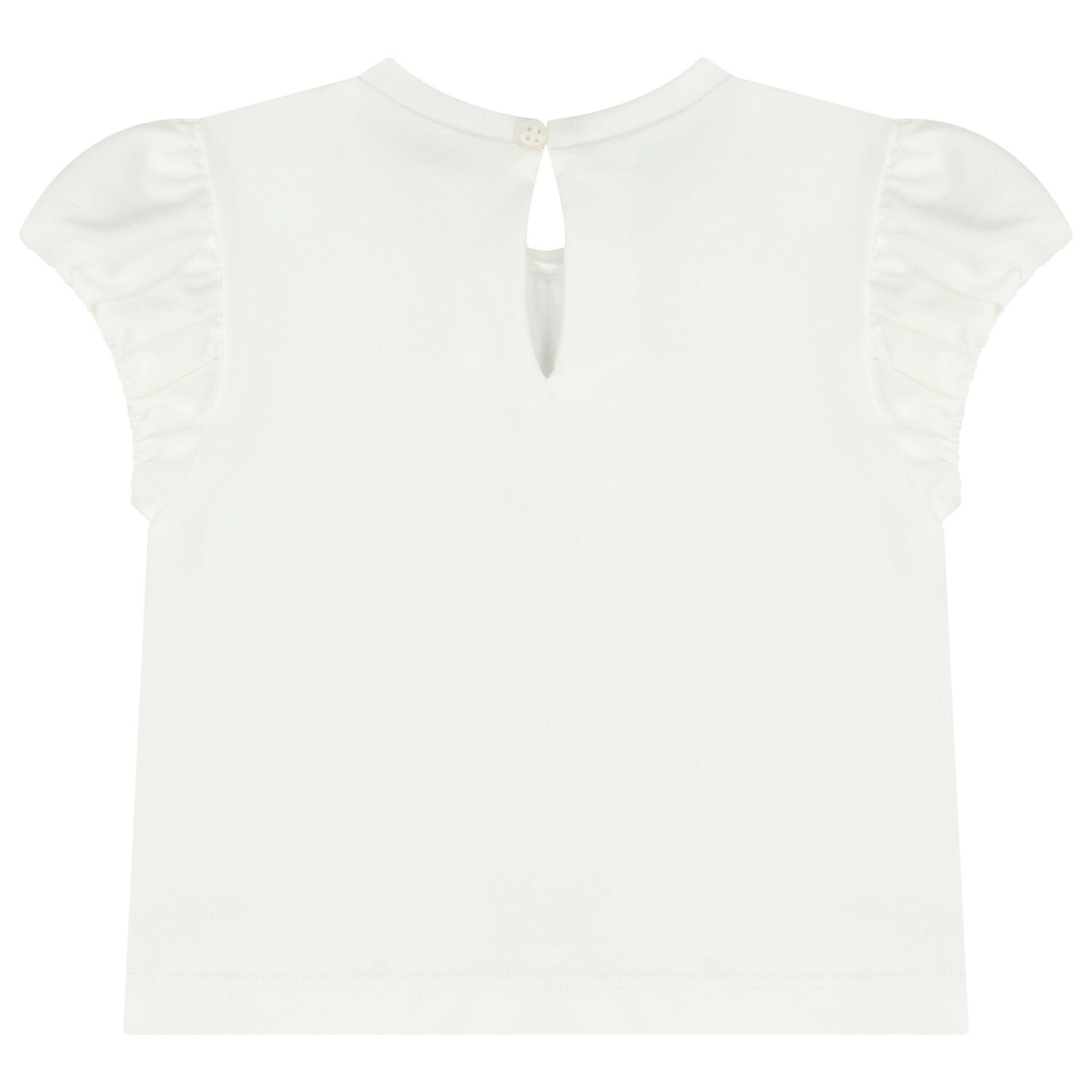 Baby Girls Ivory Flower Top, 1, hi-res