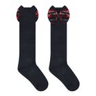 جوارب بنات تارتان باللون الكحلي, 1, hi-res