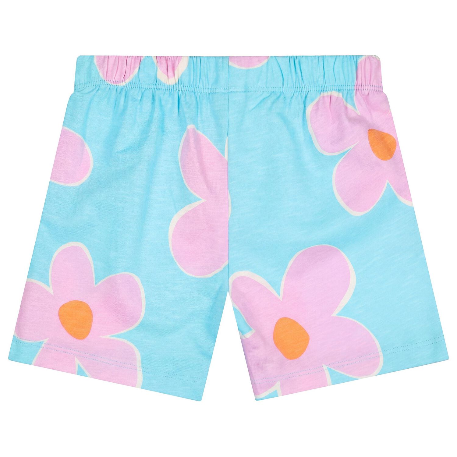 Girls White & Aqua Floral Shorts Set, 2, hi-res