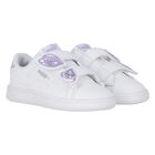 حذاء بنات رياضي بالشعار باللون الأبيض والبنفسجي , 1, hi-res