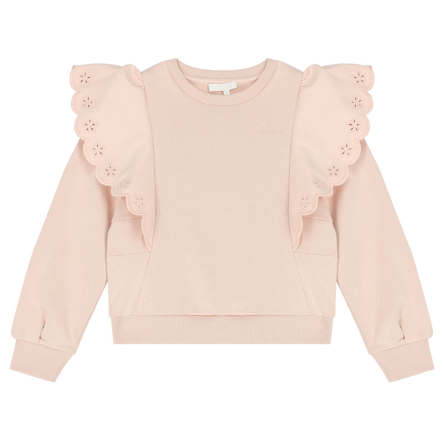 سويتشيرت بنات بالشعار باللون الزهري, 1, hi-res image number null