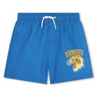 Boys Blue Varsity Tiger Swim Shorts, 1, hi-res