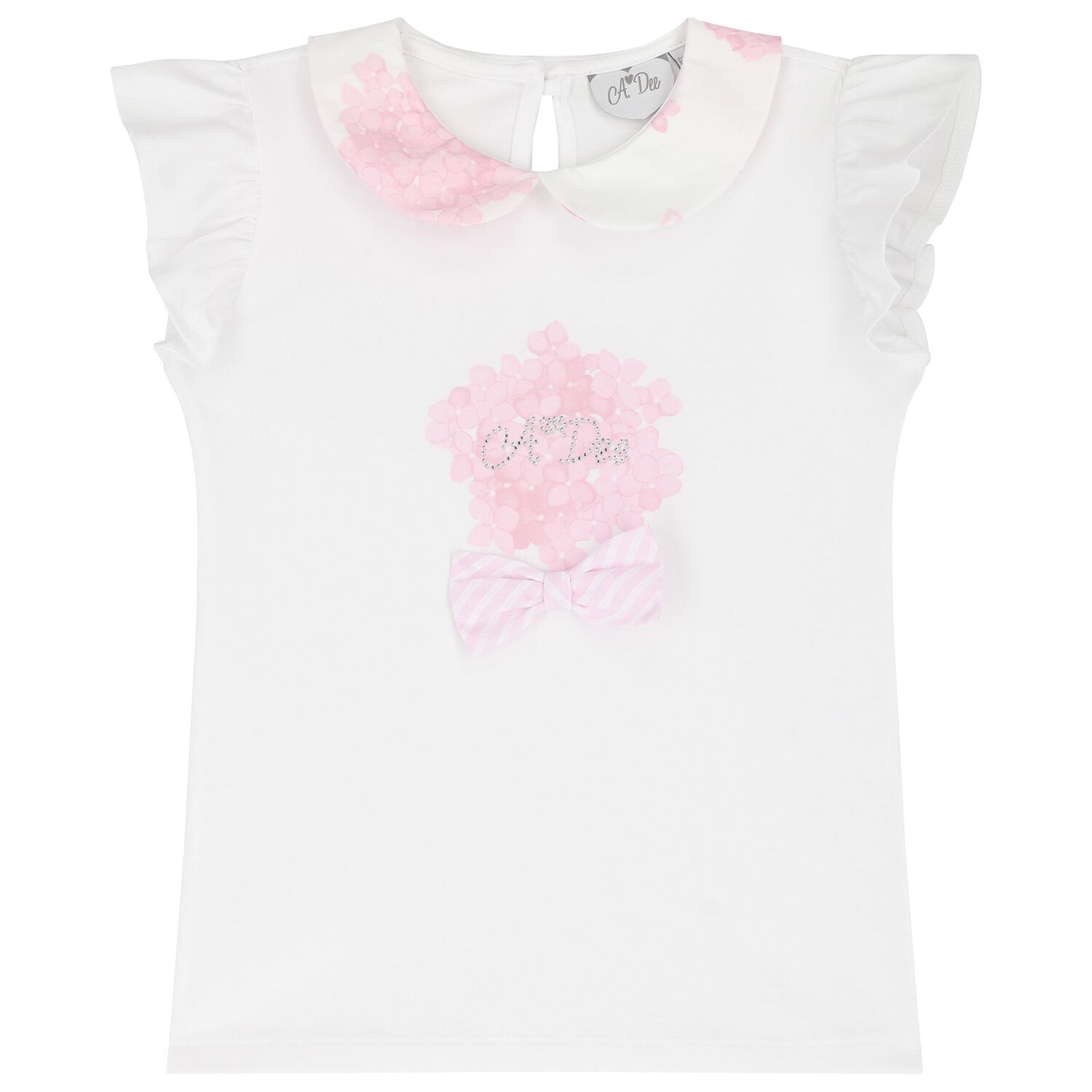 Girls White & Pink Cotton Skirt Set, 1, hi-res image number null