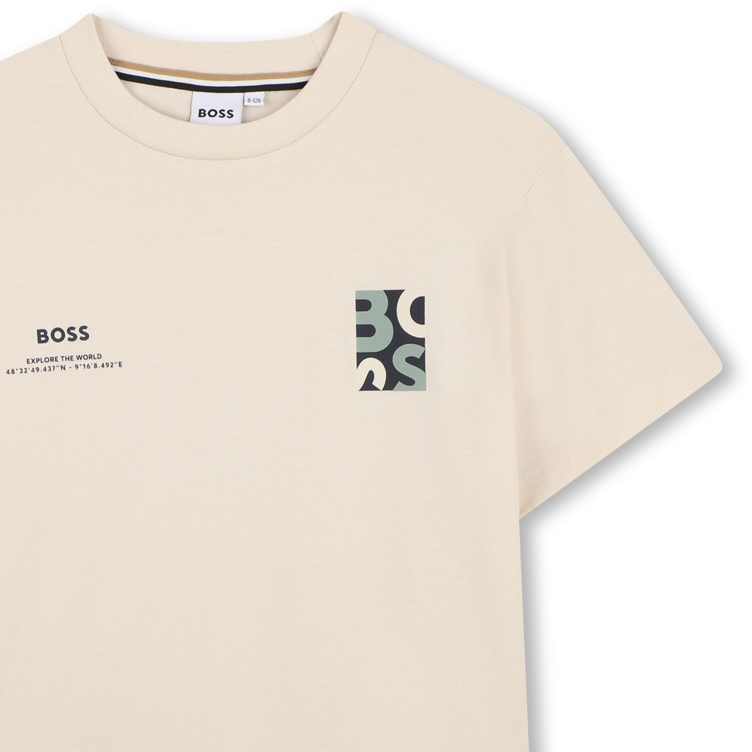 Boys Beige Logo T-Shirt, 2, hi-res