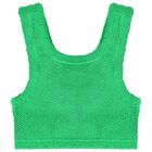 بيكيني بتصميم مجعد باللون الاخضر للبنات, 2, hi-res