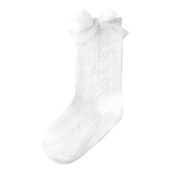 Baby Girls White Bow Socks