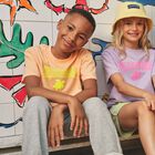 تيشيرت أولاد بالشعار باللون البرتقالى, 1, hi-res