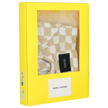 Younger Beige & White Check Shorts Set