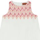 Girls White & Pink Zigzag Dress, 1, hi-res