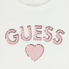 Girls White & Pink Logo Mesh Skirt Set , 1, hi-res