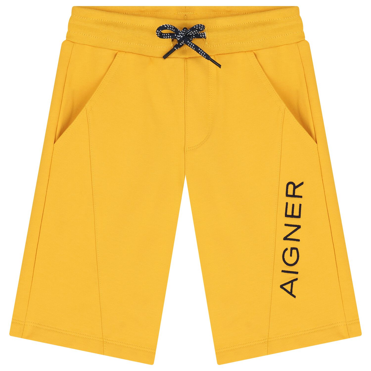 Boys Yellow Logo Shorts, 1, hi-res