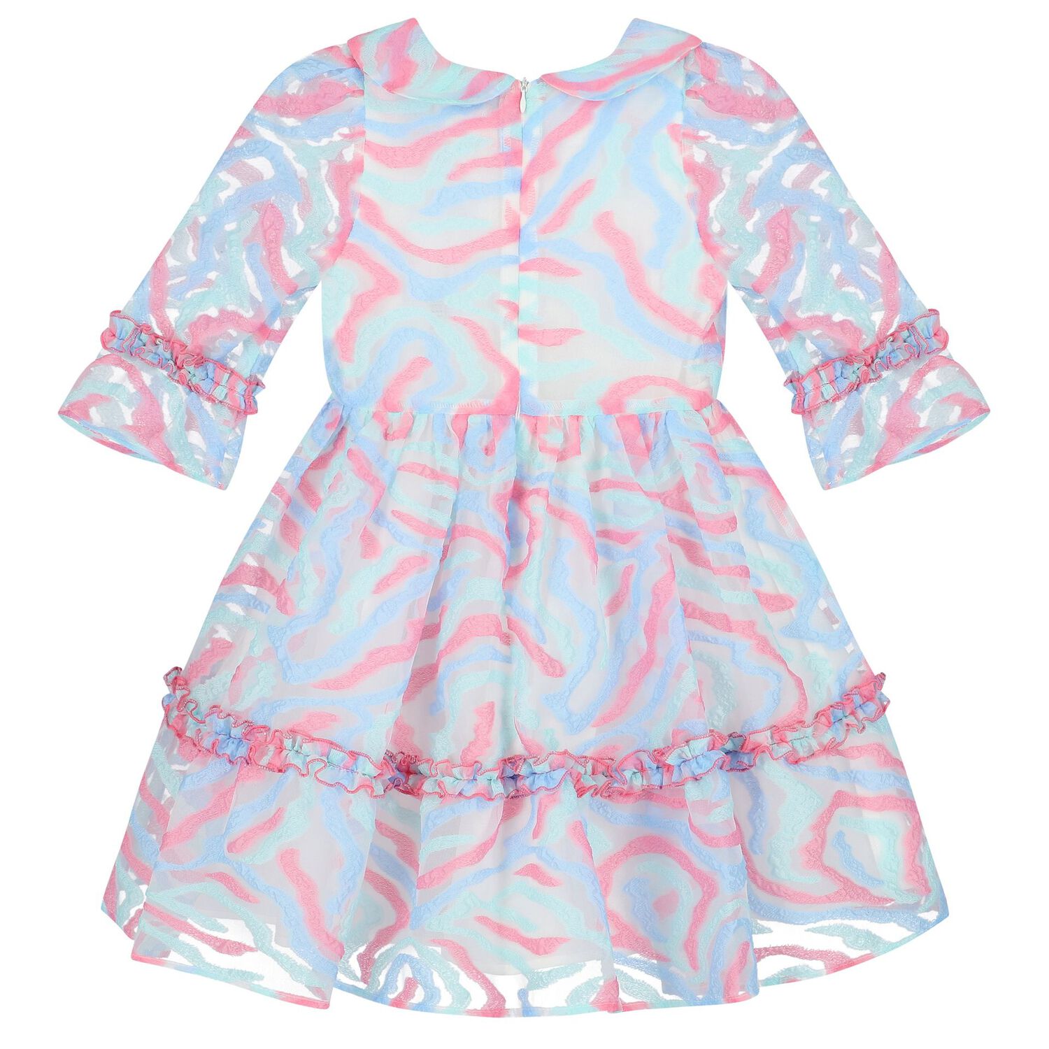 Girls Blue & Pink Dress, 1, hi-res