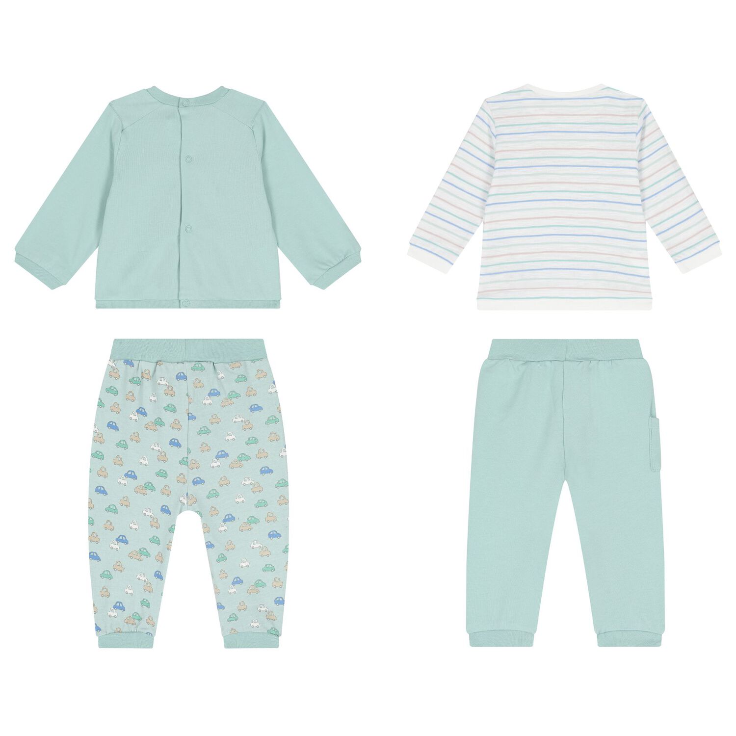 Baby Boys Green & White Tracksuits ( 2-Pack ), 1, hi-res