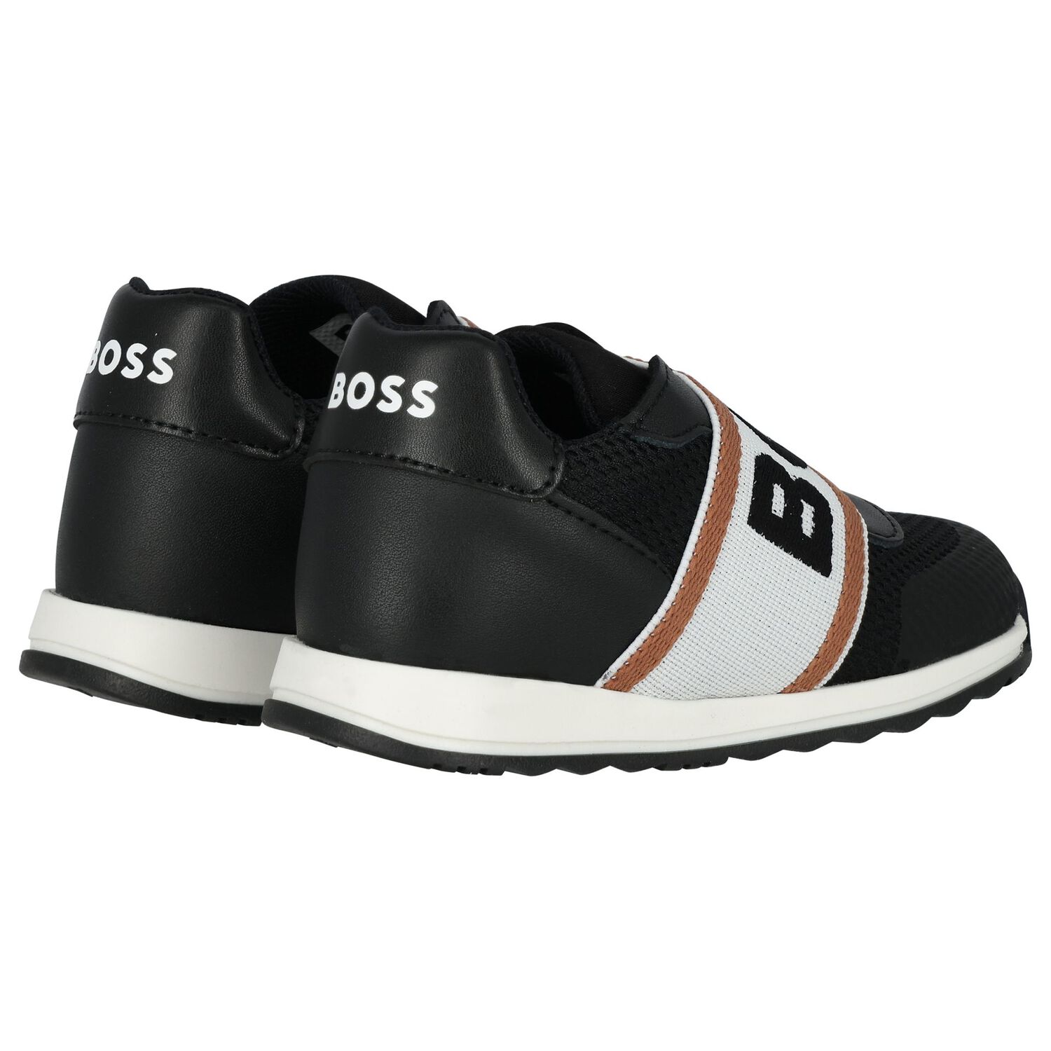 Boys Black Logo Trainers, 1, hi-res image number null