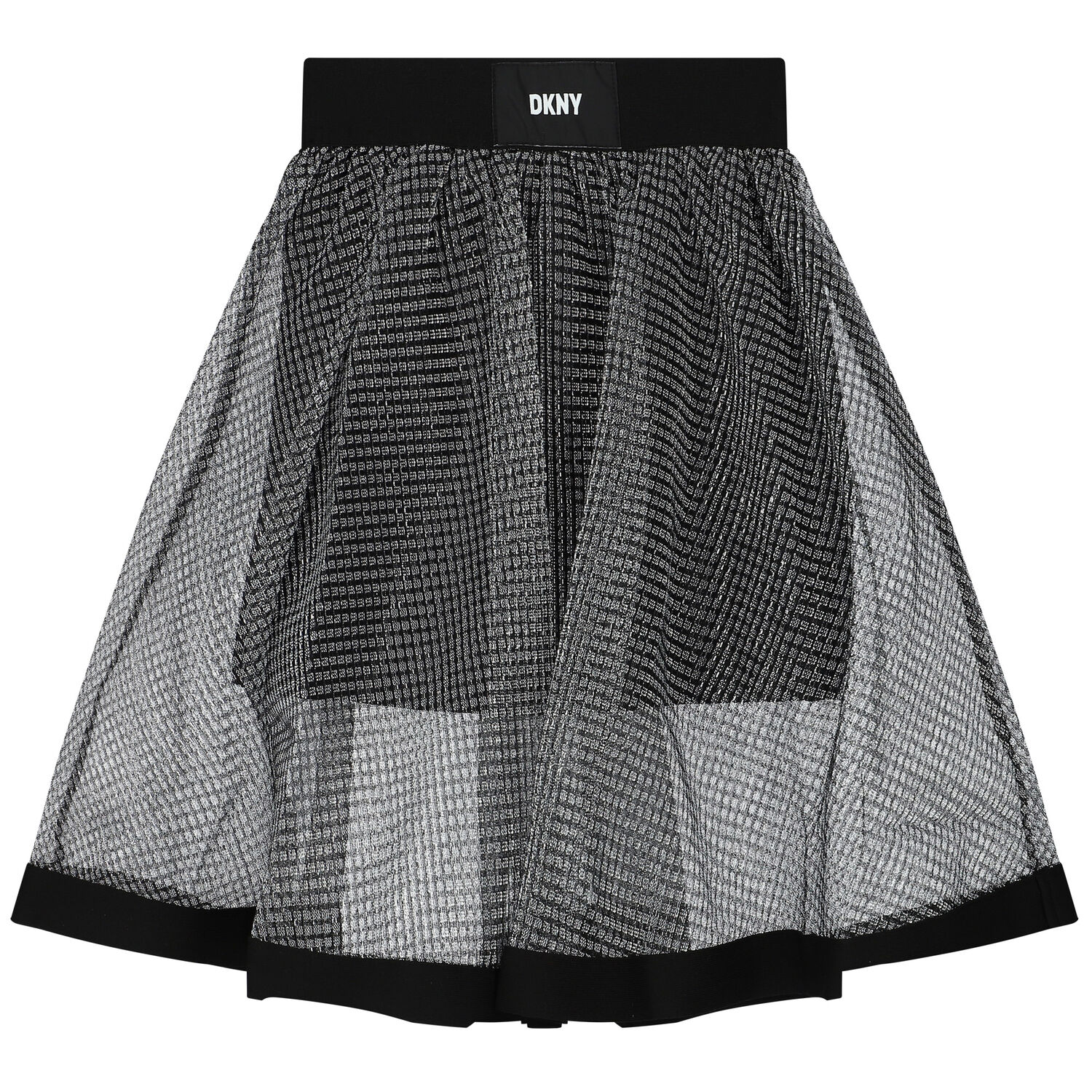 Girls Black & Silver Glitter Mesh Skirt, 1, hi-res image number null