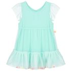 Younger Girls Blue Tiered Tulle Dress Set, 1, hi-res