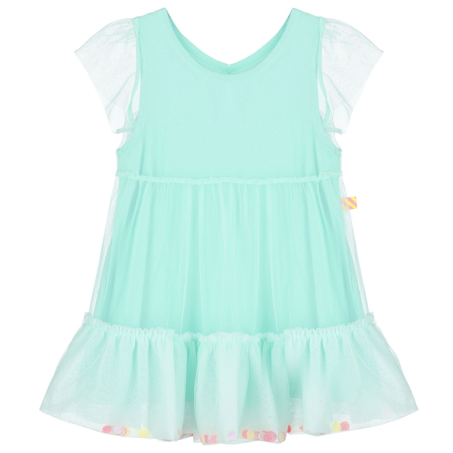 Younger Girls Blue Tiered Tulle Dress Set, 1, hi-res
