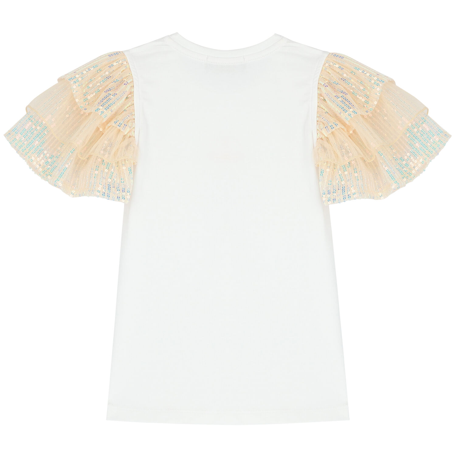 Girls White Sequins Logo T-Shirt, 1, hi-res image number null