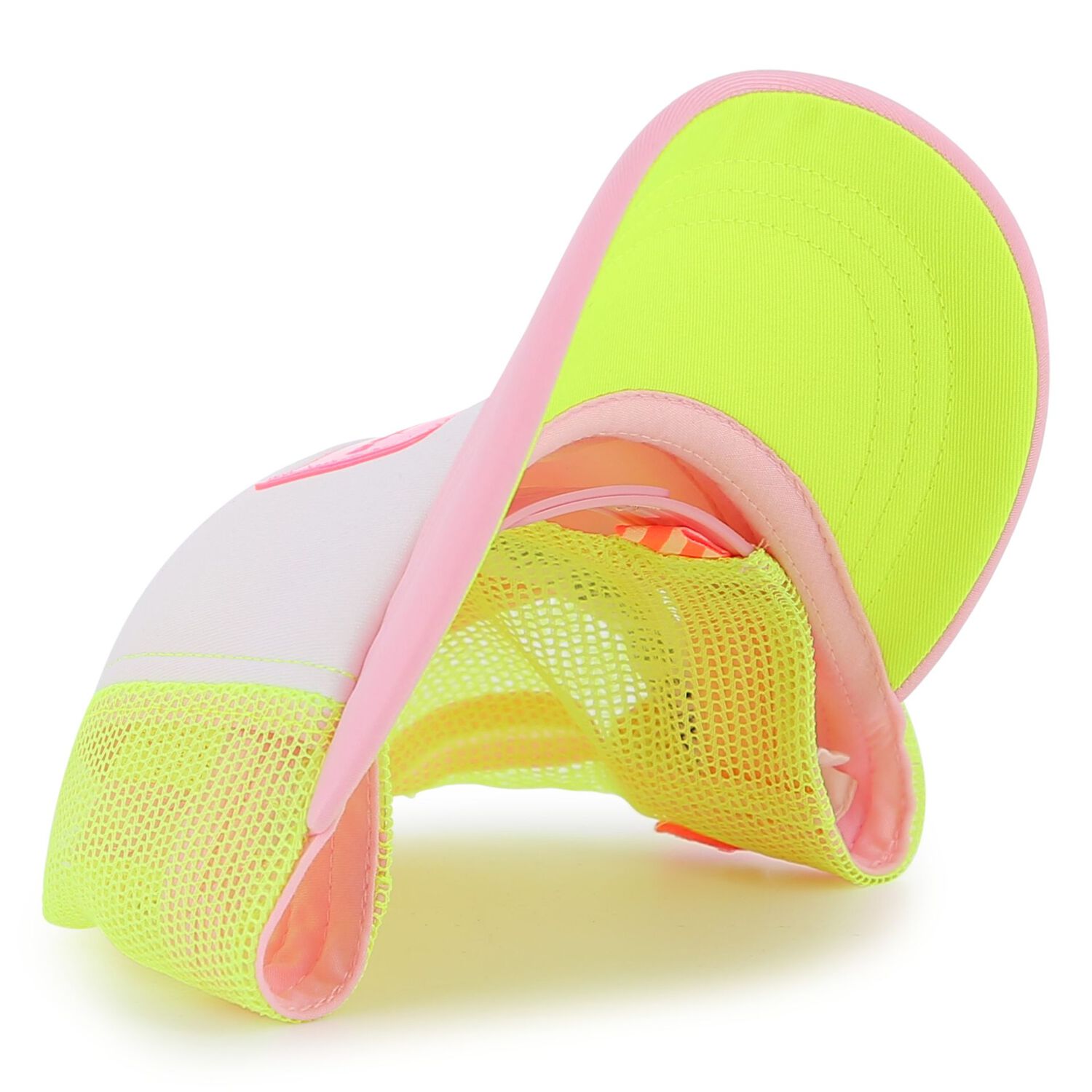 Girls White, Neon Yellow & Pink Logo Cap, 1, hi-res