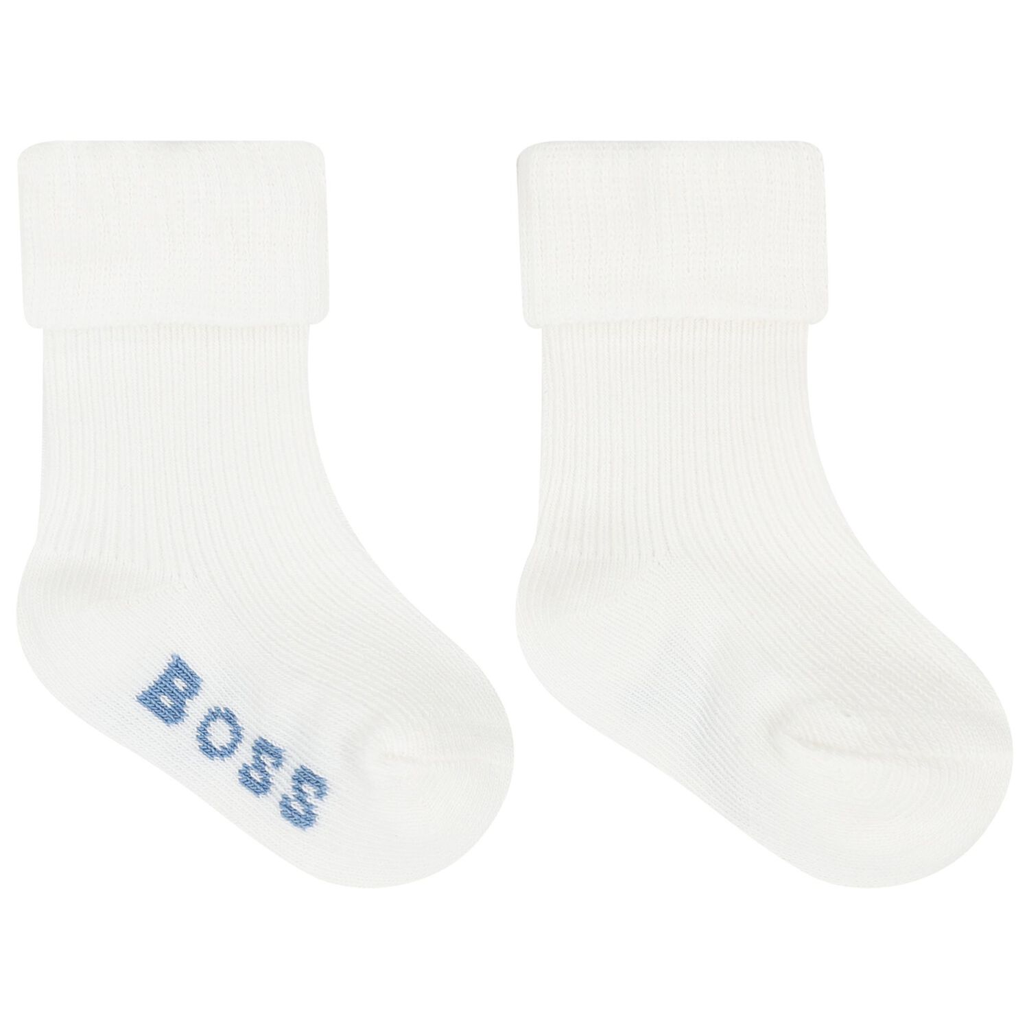 Baby Boys Blue & White Logo Socks ( 3-Pack ) , 2, hi-res