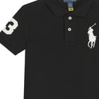 Boys Black Logo Polo Shirt, 1, hi-res