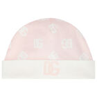 طقم أفرول بالشعار باللون الوردي للبنات, 1, hi-res