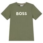 تيشيرت اولاد بالشعار باللون الاخضر , 2, hi-res