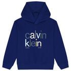 Boys Blue Logo Hooded Top, 1, hi-res