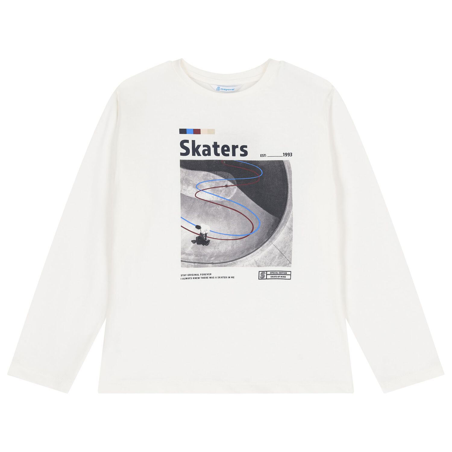 Boys White & Navy Blue Long Sleeve Top ( 2 Pack ), 2, hi-res