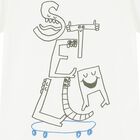 تي شيرت بالشعار  باللون العاجى للأولاد, 1, hi-res