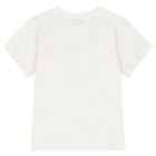 Girls Ivory Teddy Bear Logo T-Shirt, 1, hi-res