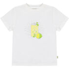 Boys White & Yellow Logo Shorts Set, 1, hi-res