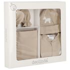 طقم هدايا ملابس اطفال بتصميم حصان باللون البيج , 1, hi-res